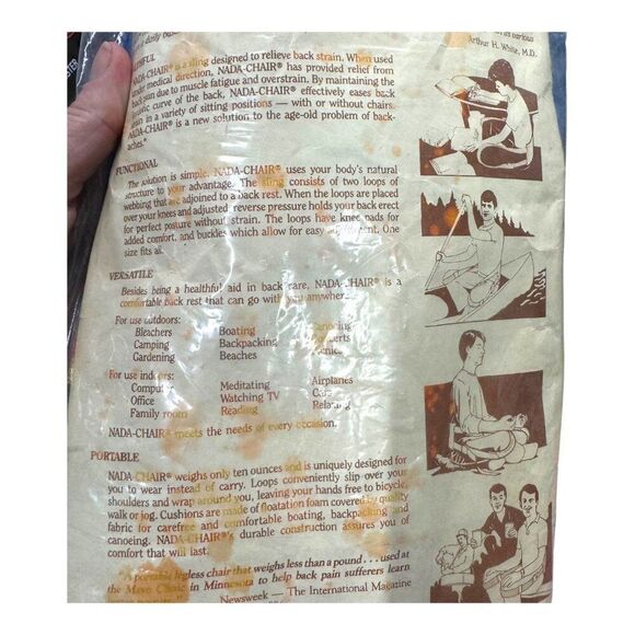 Nada Chair BackSling Adjustable Back Support Posture Pain Relief Rainbow Vintage - Picture 7 of 8